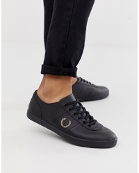 Fred Perry X Miles Kane Leather Trainers In Black