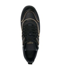 Balmain Zip Detail Leather Sneakers