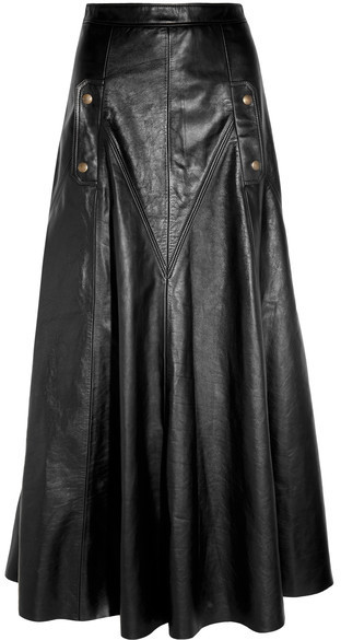 Chloé Leather Maxi Skirt Black, $4,750 | NET-A-PORTER.COM | Lookastic