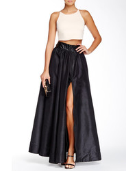 Tov Faux Leather Waist Front Zip Maxi Skirt