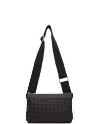 Bottega Veneta Black Dual Cross Over Messenger Bag