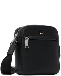 BOSS Black Faux Leather Messenger Bag