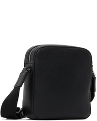 BOSS Black Faux Leather Messenger Bag