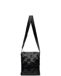 Bottega Veneta Black Intrecciato Messenger Bag