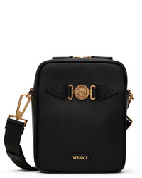 Versace Black La Medusa Biggie Messenger Bag