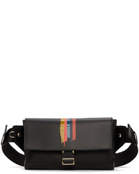 Paul Smith Black Painted Stripe Messenger Bag
