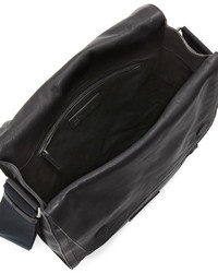 Alexander McQueen De Manta Leather Messenger Bag Black