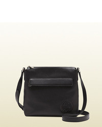 Gucci Black Leather Messenger Bag