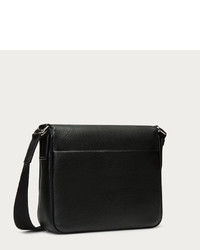 Maddiff Leather Messenger Bag In Black