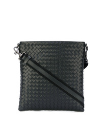 Bottega Veneta Nero Intrecciato Small Messenger Bag