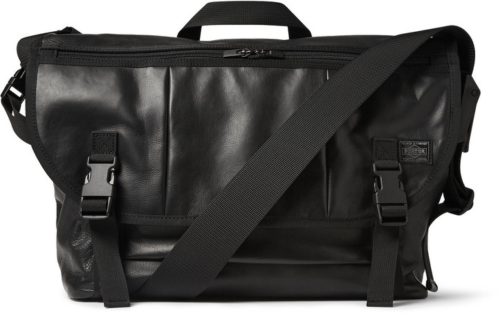 Porter Yoshida Co Aloof Canvas And Leather Messenger Bag, $740 | MR PORTER  | Lookastic