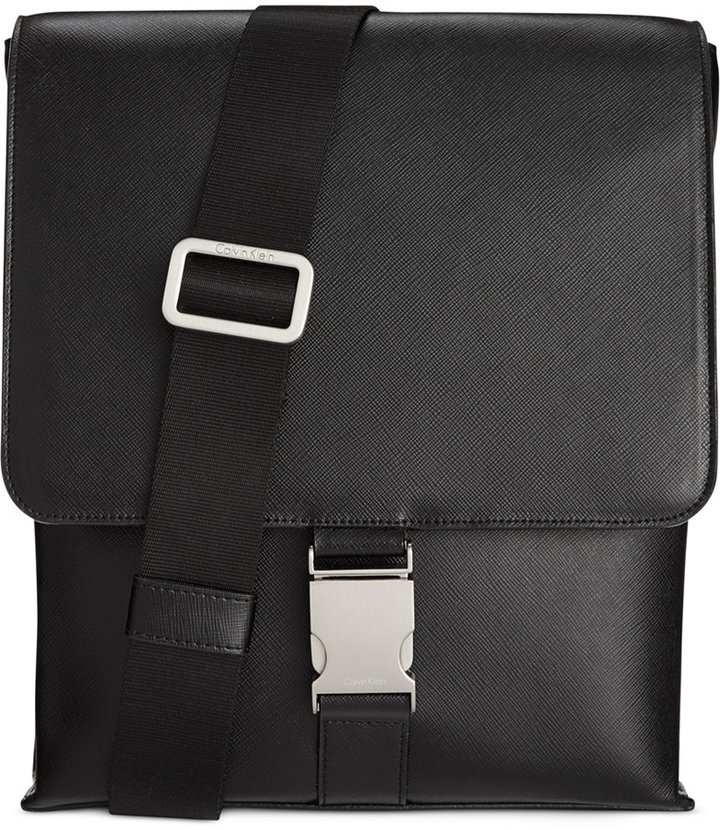Eenvoud Conserveermiddel Dubbelzinnig Calvin Klein Saffiano Leather City Bag, $189 | Macy's | Lookastic