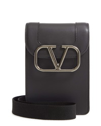 Valentino Small Vlogo Leather Crossbody Bag