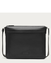 Teller Medium S Black Leather Messenger Bag