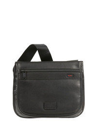 Tumi Alpha Leather Messenger Bag Black One Size