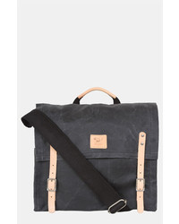 Will Leather Goods Waxed Canvas Messenger Bag Black One Size
