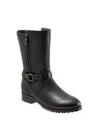 Black Leather Mid-Calf Boots