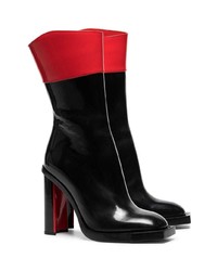 Alexander McQueen Black And Red Hybrid 105 Leather Boots