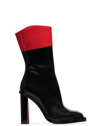 Alexander McQueen Black And Red Hybrid 105 Leather Boots