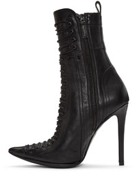Haider Ackermann Black Lace Up Boots
