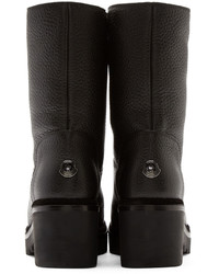 Moncler Black Leather Cassandre Boots