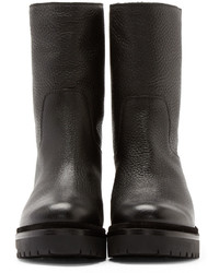 Moncler Black Leather Cassandre Boots