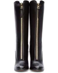 Valentino Black Leather Rebelle Boots