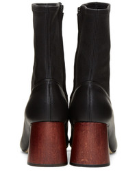 Helmut Lang Black Leather Sock Boots