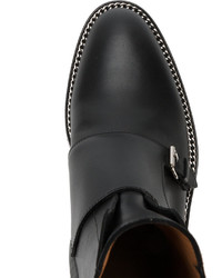 Givenchy Black Monk Strap Leather Ankle Boots