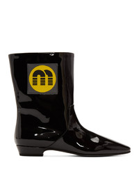 Miu Miu Black Patent Logo Boots