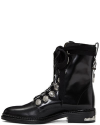 Toga Pulla Black Studded Lace Up Boots