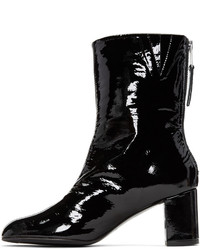 Courreges Courrges Black Patent Leather Zipped Boots