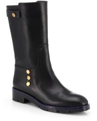 Tod's Flat Mate Leather Mid Calf Boots