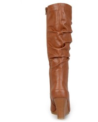 Journee Collection Hana Wide Calf Slouch Wedge Boots