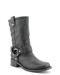 Jessica Simpson Inna Black Faux Leather Fashion Mid Calf Boots