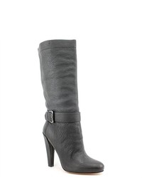 Joan & David Deon Black Leather Fashion Mid Calf Boots