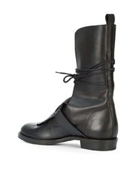 Ann Demeulemeester Lace Up Mid Calf Boots