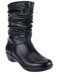 Dansko Leather Mid Calf Ruched Boots