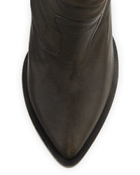 Giuseppe Zanotti Leather Mid Calf Western Boot Nero