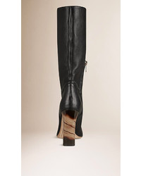 Burberry Mid Calf Leather Boots