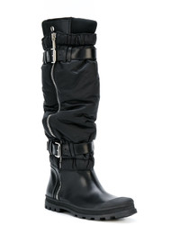 Diesel Black Gold Ruched Buckle Boots