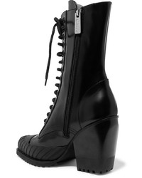 Chloé Rylee Snake Effect Med Glossed Leather Ankle Boots