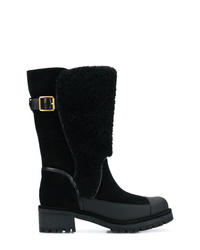 Tory Burch Shearling Mid Ankle Boots