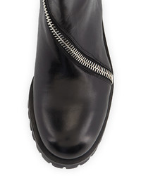 Alexander McQueen Skull Zip Around Leather Mid Calf Boot