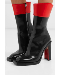 Alexander McQueen Two Tone Glossed Leather Boots