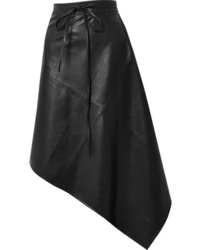We11done Asymmetric Faux Leather Wrap Skirt