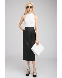 Forever 21 Faux Leather Midi Pencil Skirt