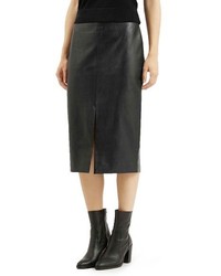 Topshop Faux Leather Split Skirt