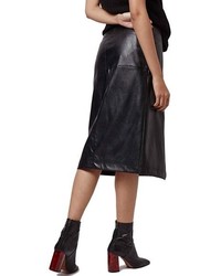 Topshop Faux Leather Wrap Skirt
