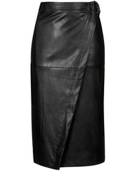 Topshop Faux Leather Wrap Skirt